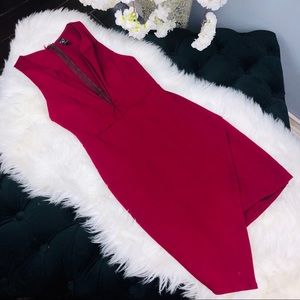 Windsor Burgundy Wire V Sexy Dress